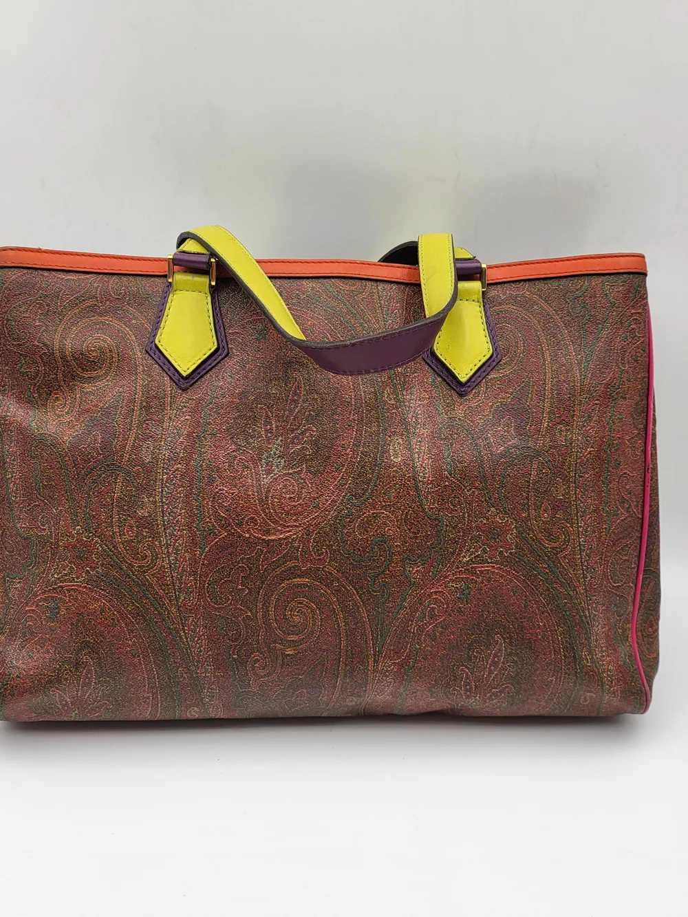 Etro Multicolor Paisley Pattern MM Tote Bag. Authentic..